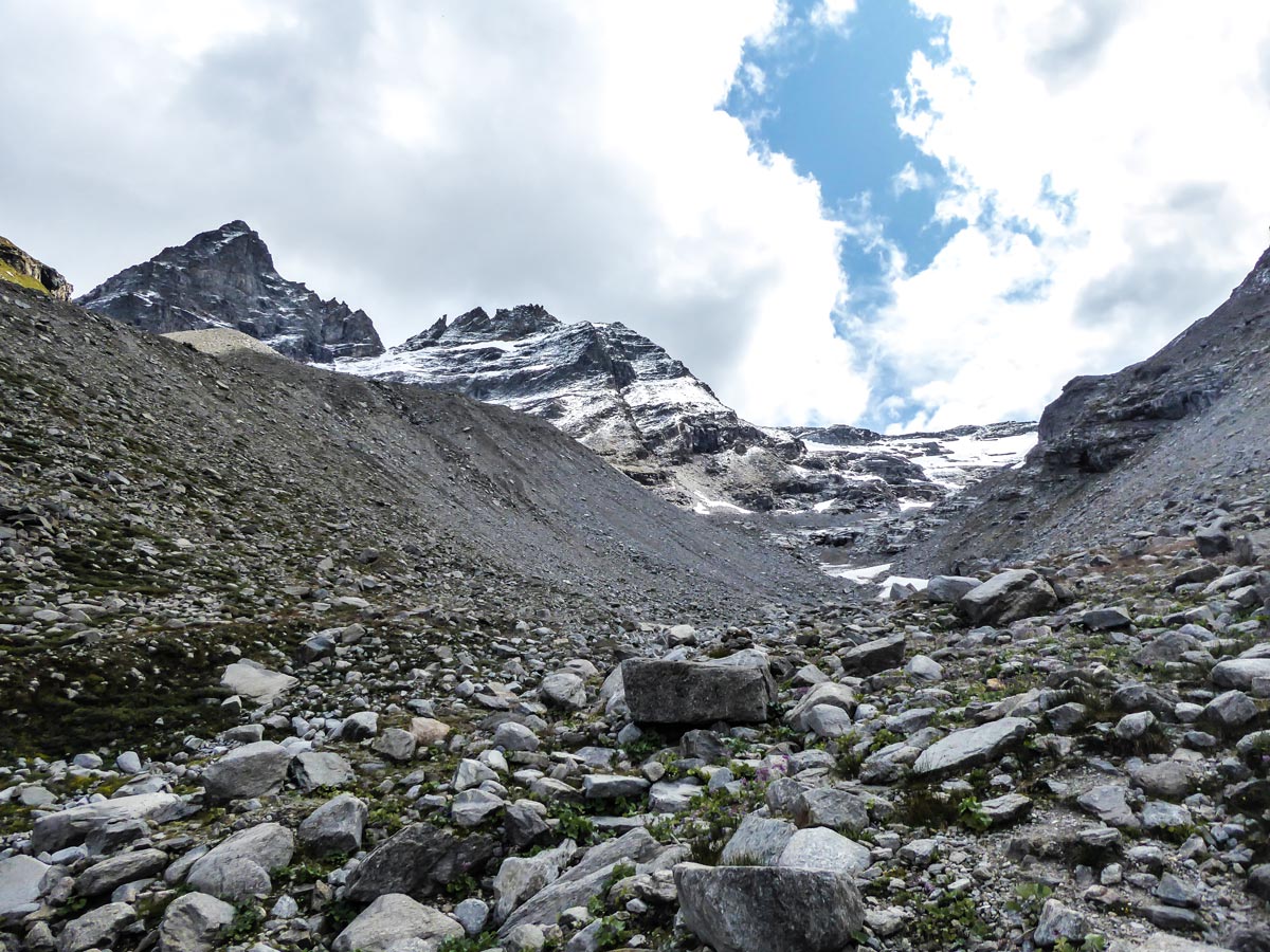 Testa di Gran Etre, Becca di Monciair and Ciarforon view from Ghiacciaio Grand Étret hike in Gran Paradiso National Park