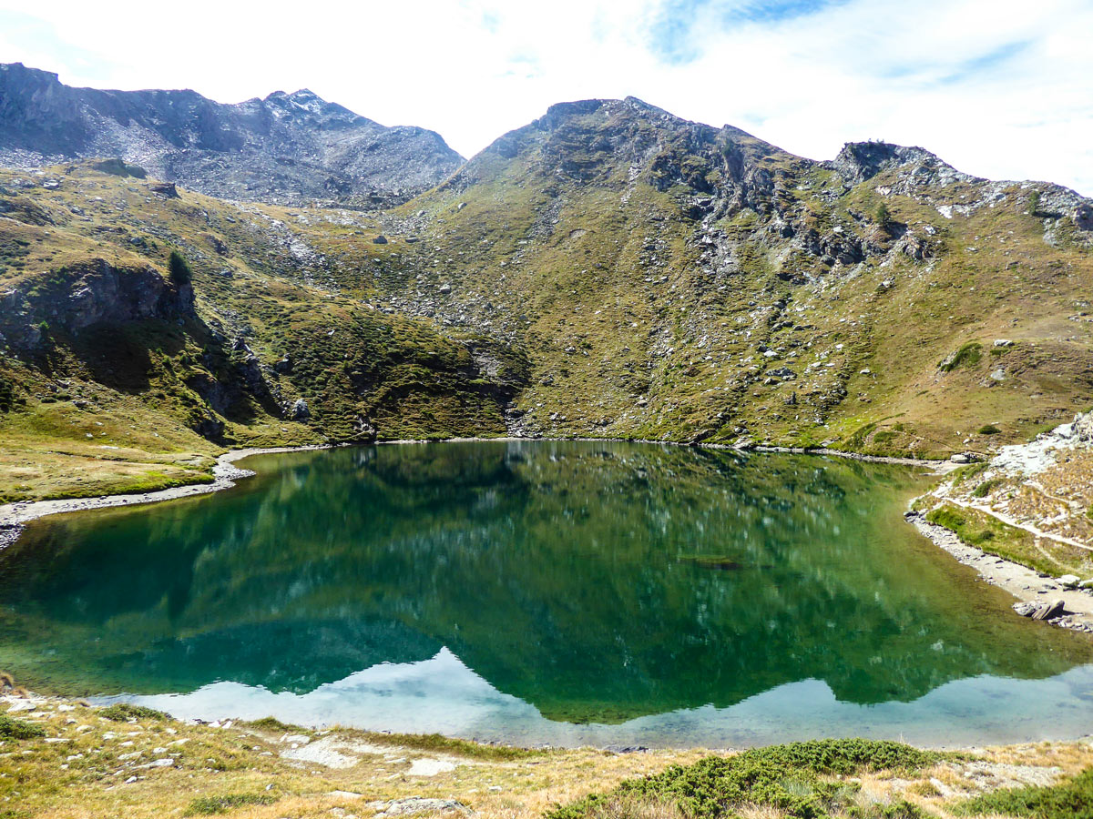 Beautiful lake on Lago di Loie hike in Gran Paradiso National Park, Italy