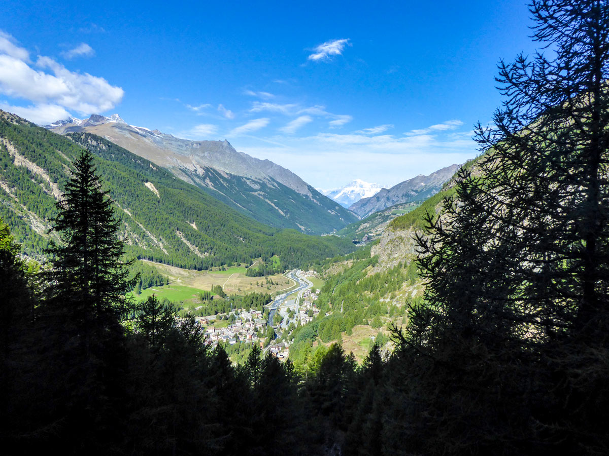 Looking at Lillaz from Lago di Loie hike in Gran Paradiso National Park, Italy