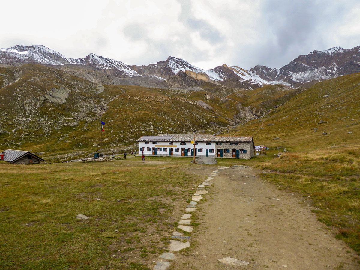 Final destination of Rifugio Vittorio Sella hike in Gran Paradiso National Park, Italy