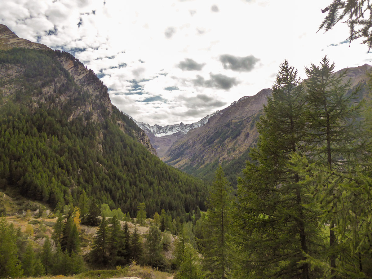 Urtier Valley views on Tsaplana Peak trail in Gran Paradiso National Park, Italy