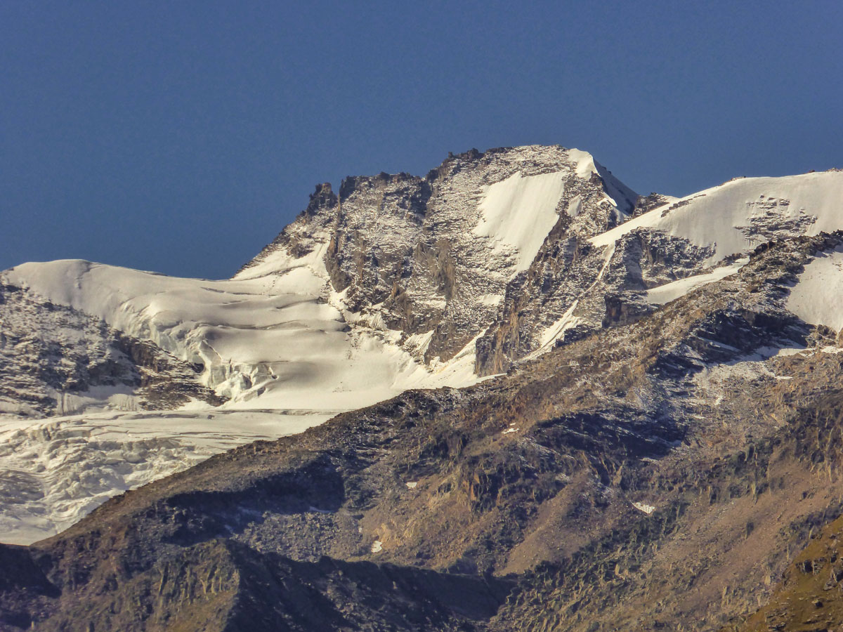 Gran Paradiso peak from Tsaplana hike in Gran Paradiso National Park, Italy