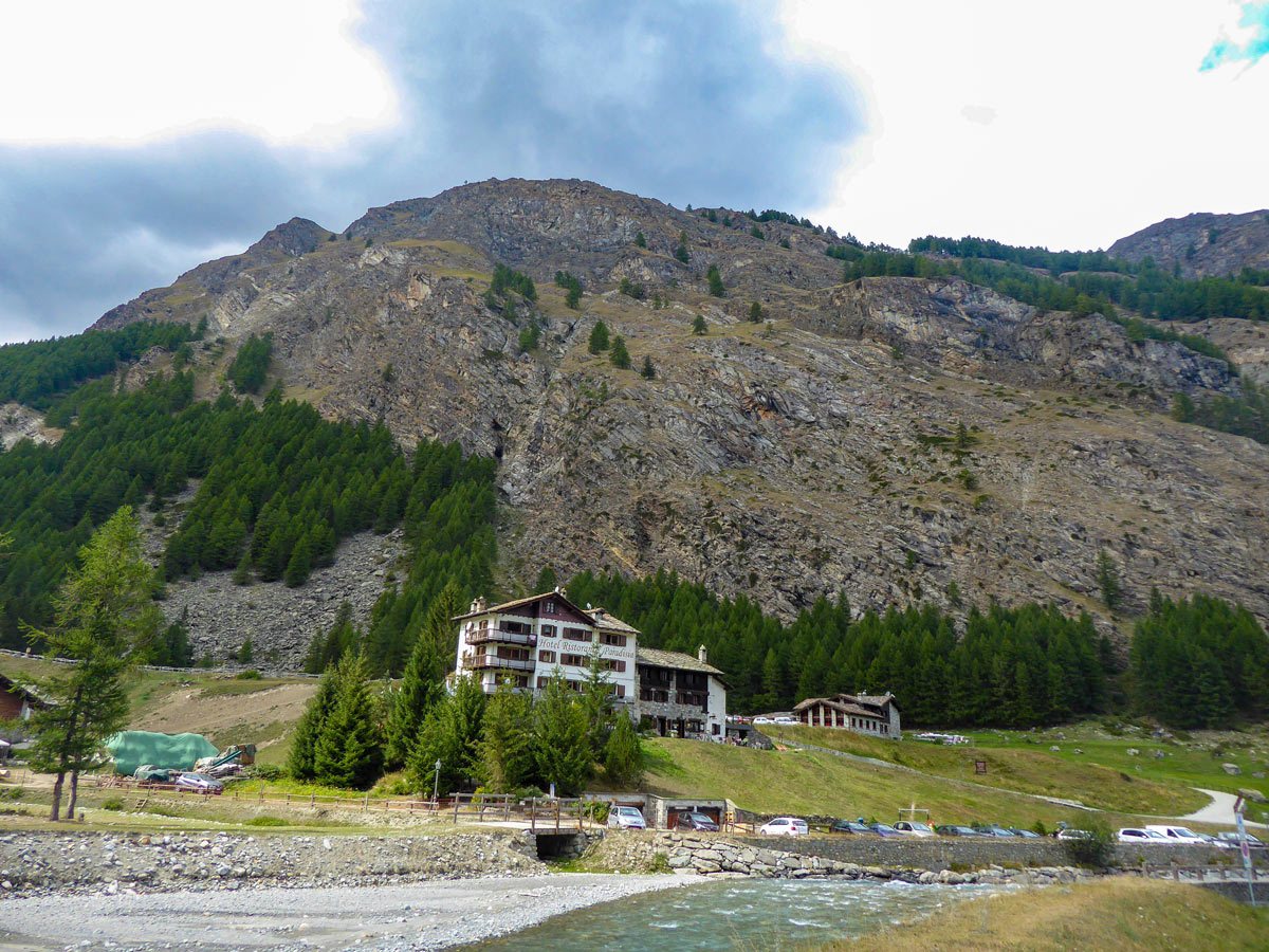 Trailhead at Valnontey on Valnontey River Trail in Gran Paradiso National Park, Italy