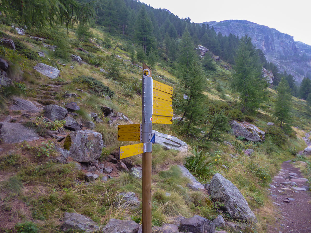 Waypoint on Valnontey River hike in Gran Paradiso National Park, Italy