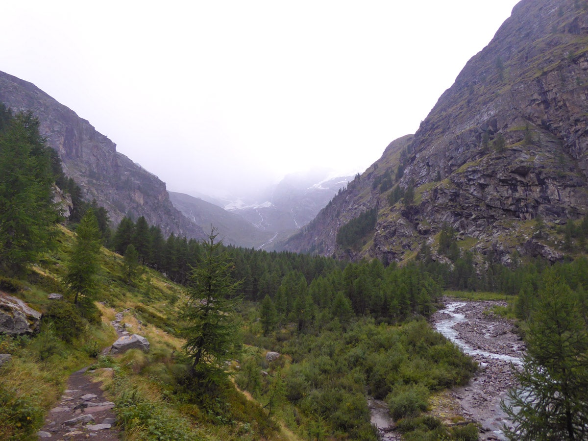 Trail and Valnontey River in Gran Paradiso National Park