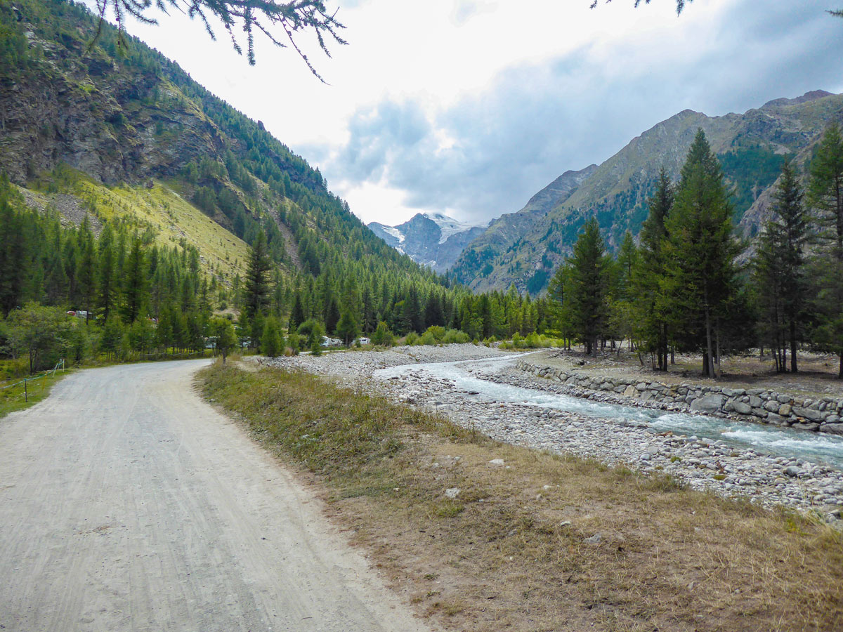 Wide path of Valnontey River Trail in Gran Paradiso National Park, Italy