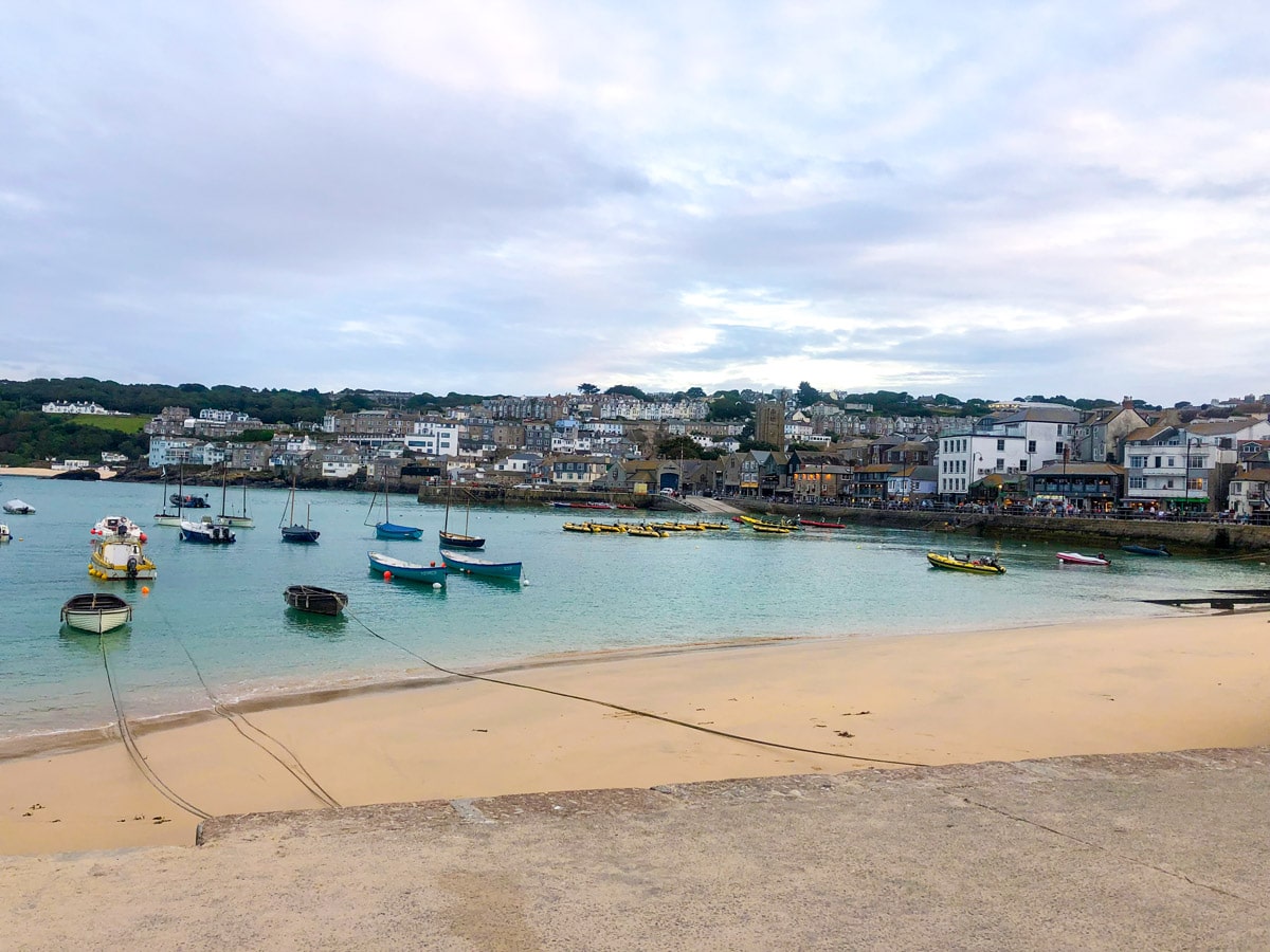 St Ives harbor at low tide