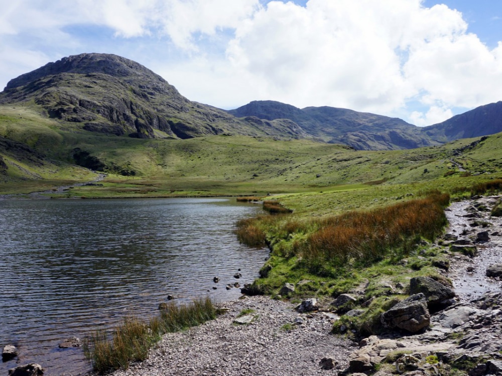 Styhead Tarn on the way down from Scafell Pike