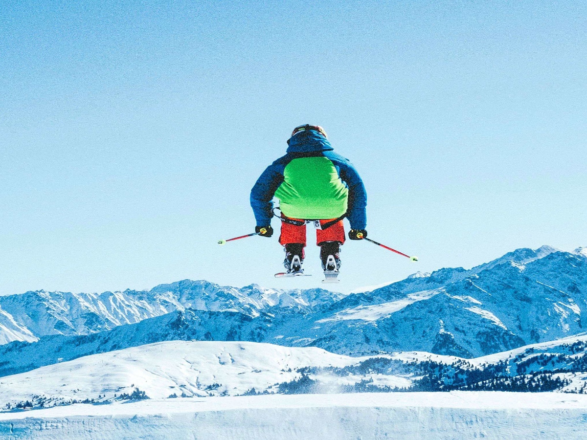 Ski jump in the Canadian Rockies