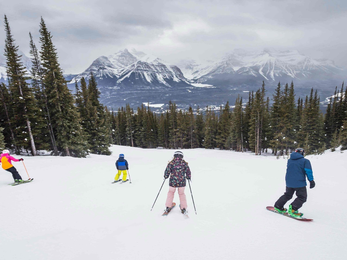 Downhill skiing at Lake Louise Photo Credit Lake Louise Ski Resort