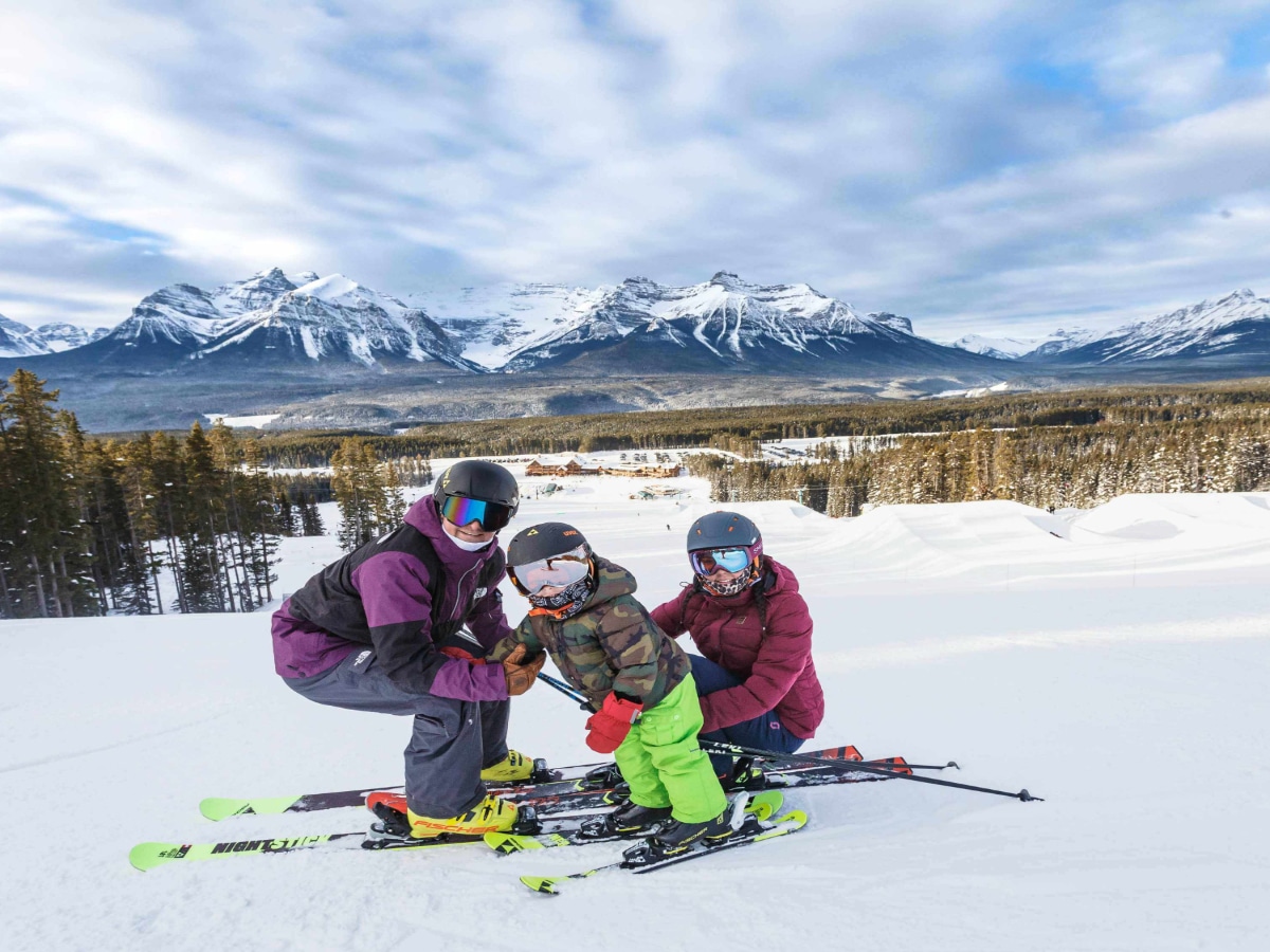 Family Skiing Photo Credit Lake Louise Ski Resort