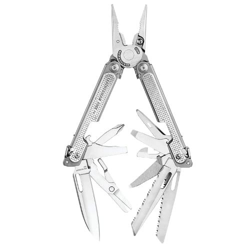 LEATHERMAN - FREE P4 Multitool with Magnetic Locking, One Hand Accessible Tools and Premium Nylon Sheath and Pocket Clip, Built in the USA