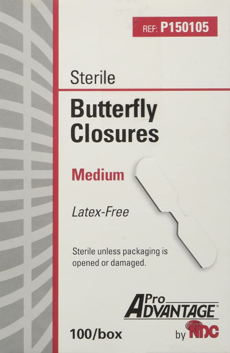 ProAdvantage Sterile Butterfly Closure Bandages, Medium, Latex-Free