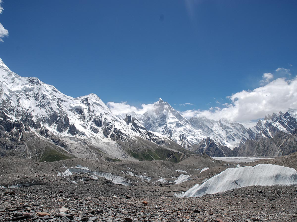 snow tipped mountains