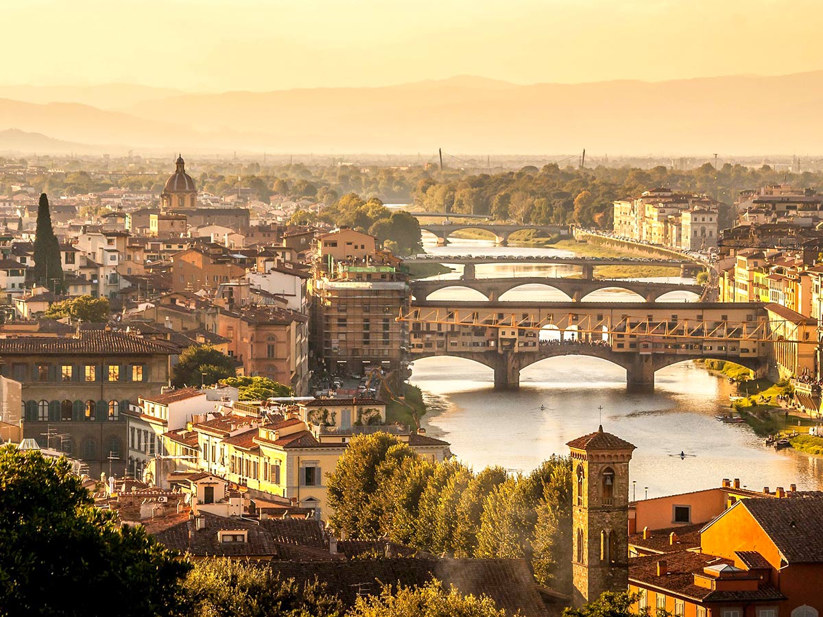 Bridges over the river in Florence, Tuscany