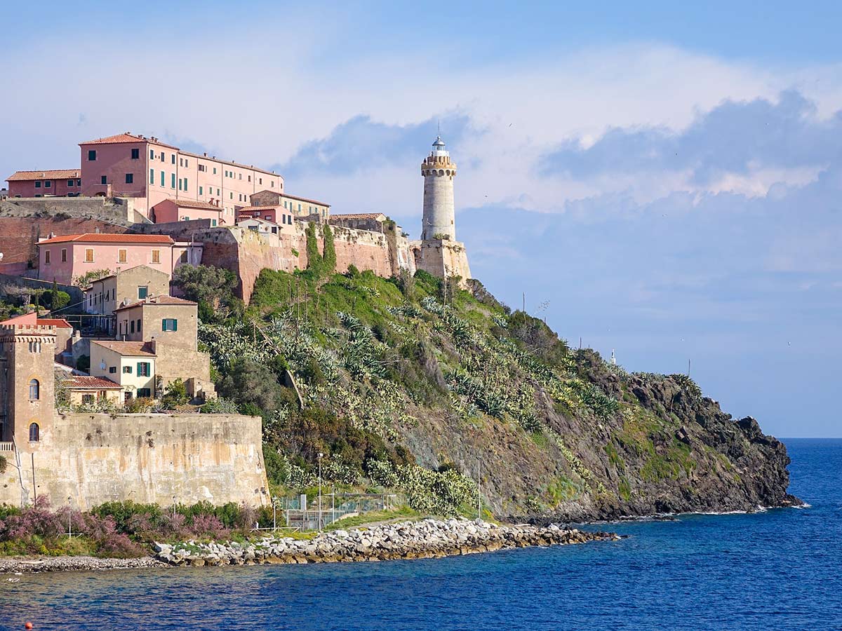 Portoferraio as seen from the sea in Elba Island, Tuscany