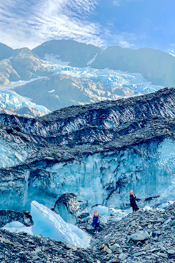 Beautiful walls of ice on Byron Glacier Hike near Anchorage Alaska