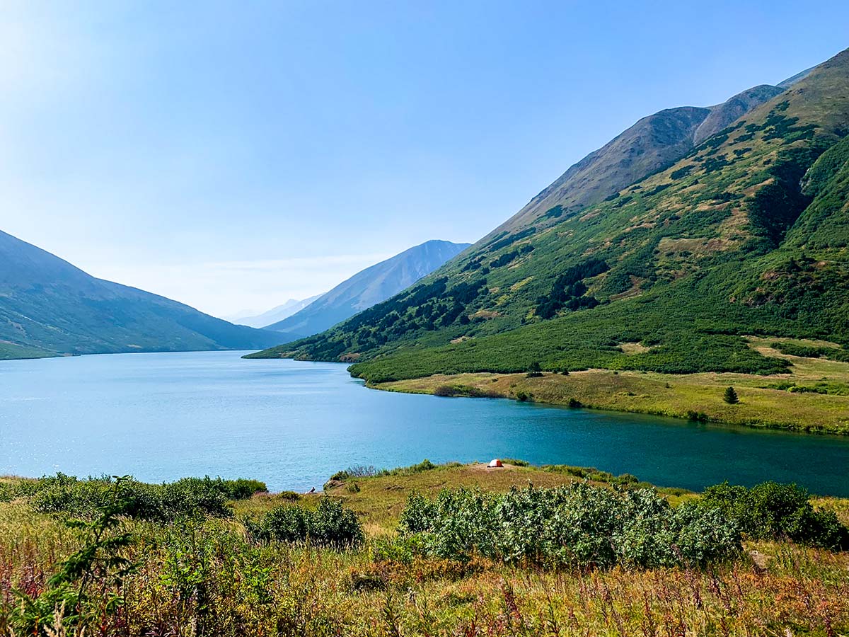 Crescent Lake on a hike in Kenai Peninsula Alaska