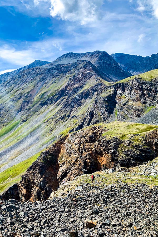 Rock formations along the Crow Pass trail from Girdwood to Raven Glacier