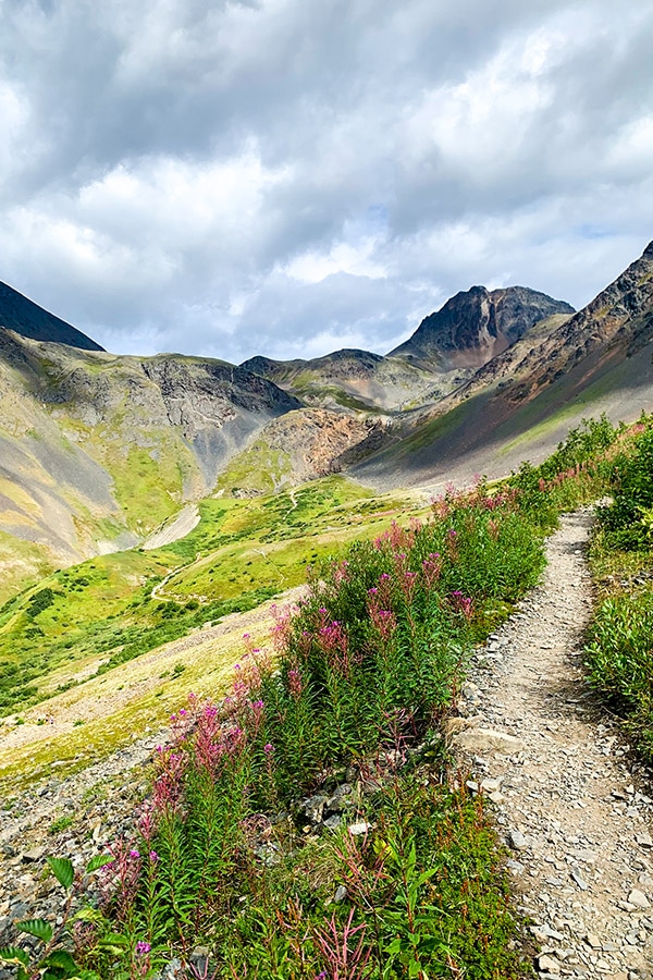 Path to Crow Pass in Alaska where Raven Glacier is