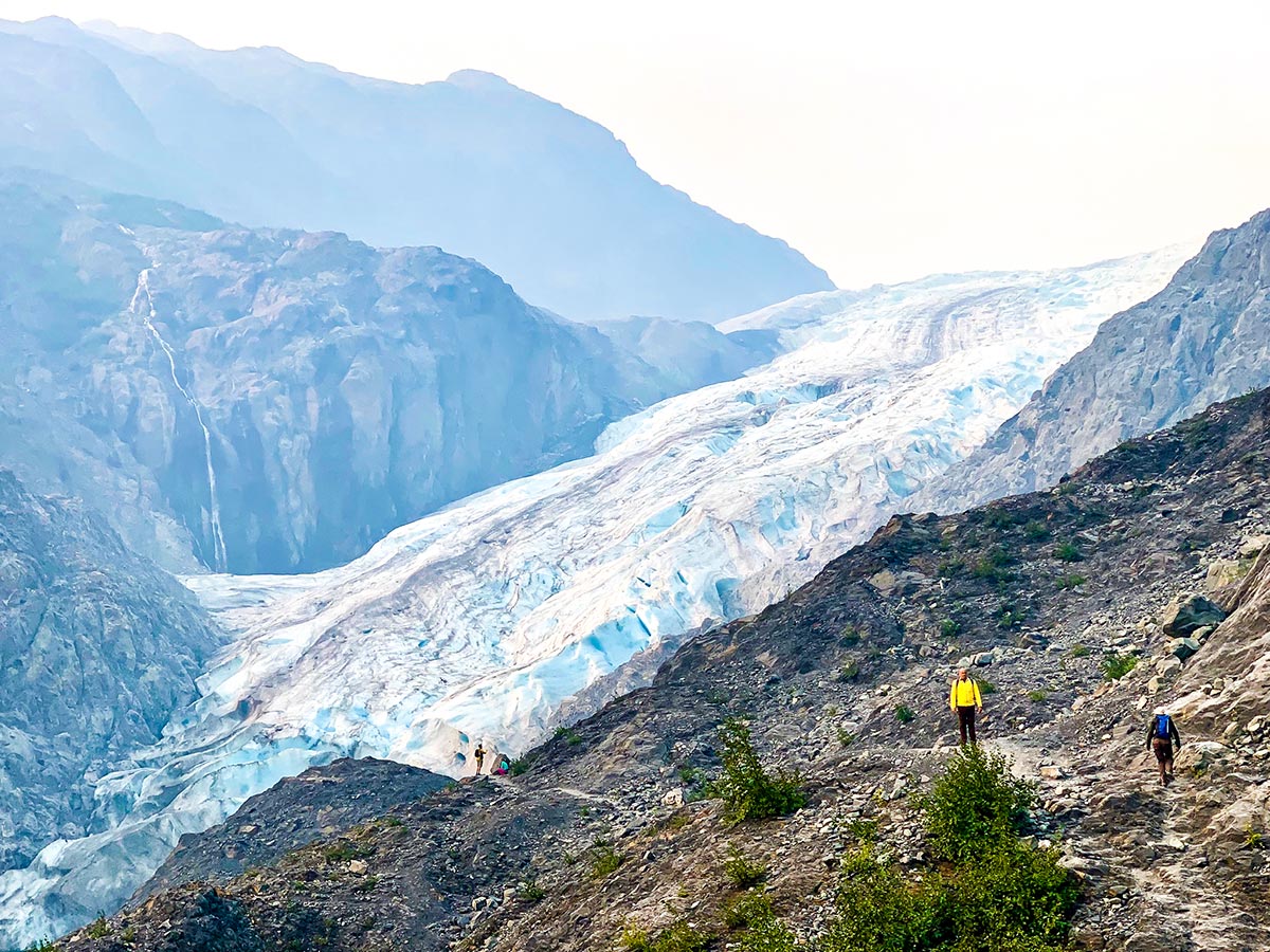 Exit Glacier pouring from Harding Icefield in Kenai Fjords National Park