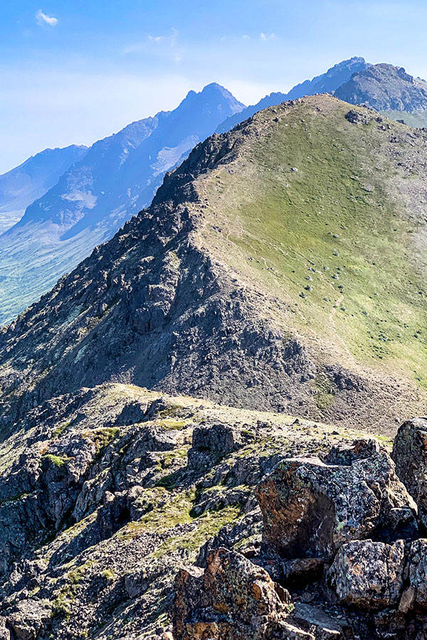 Looking towards the ridge from Flattop Mountain in Anchorage