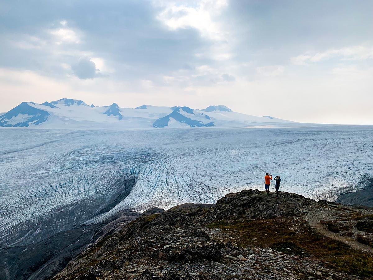 Harding Icefield view on Harding Icefield Trail in Alaska