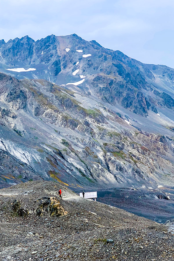 Beautiful mountain views on Harding Icefield Trail in Alaska