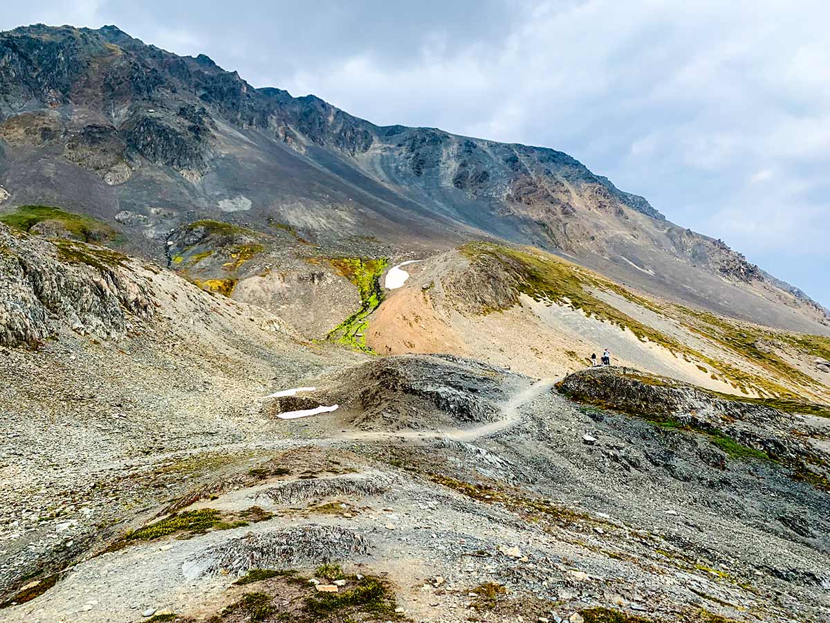 Views along the trail to Harding Icefield in Kenai Peninsula Alaska