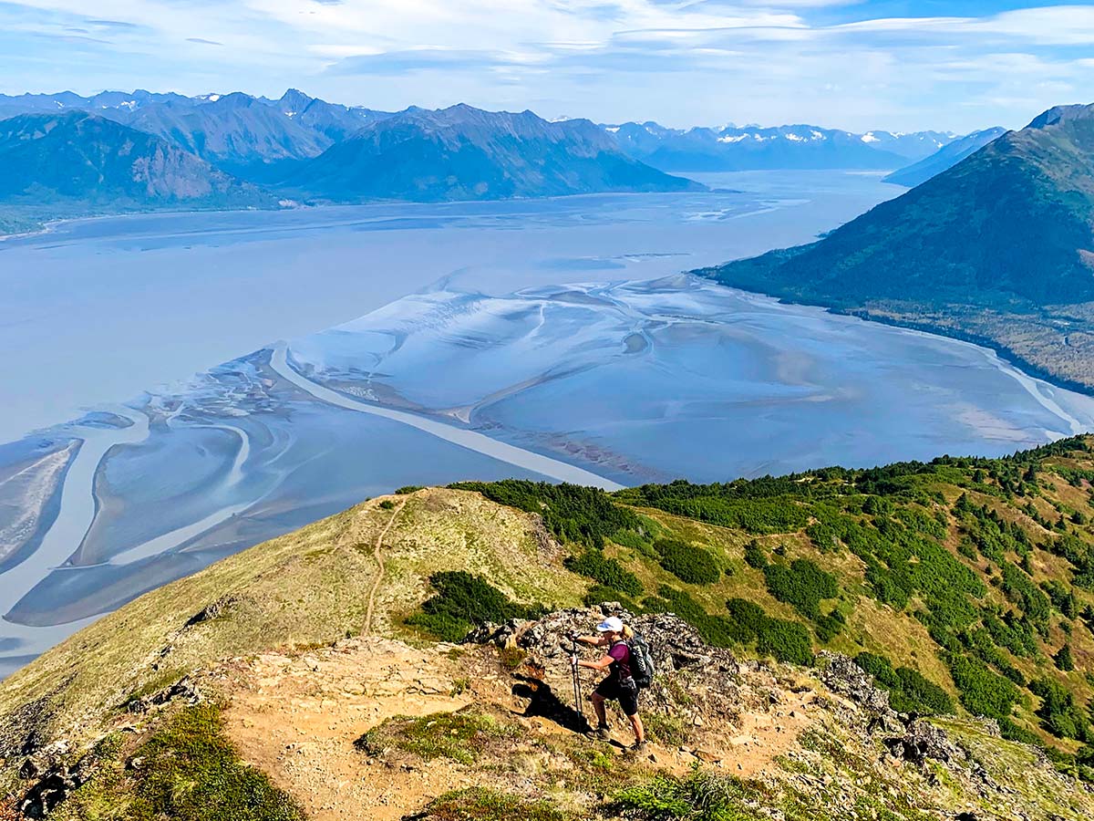 Expansive views of Hope Point Trail Turnagain Arm and Chugach Mountains