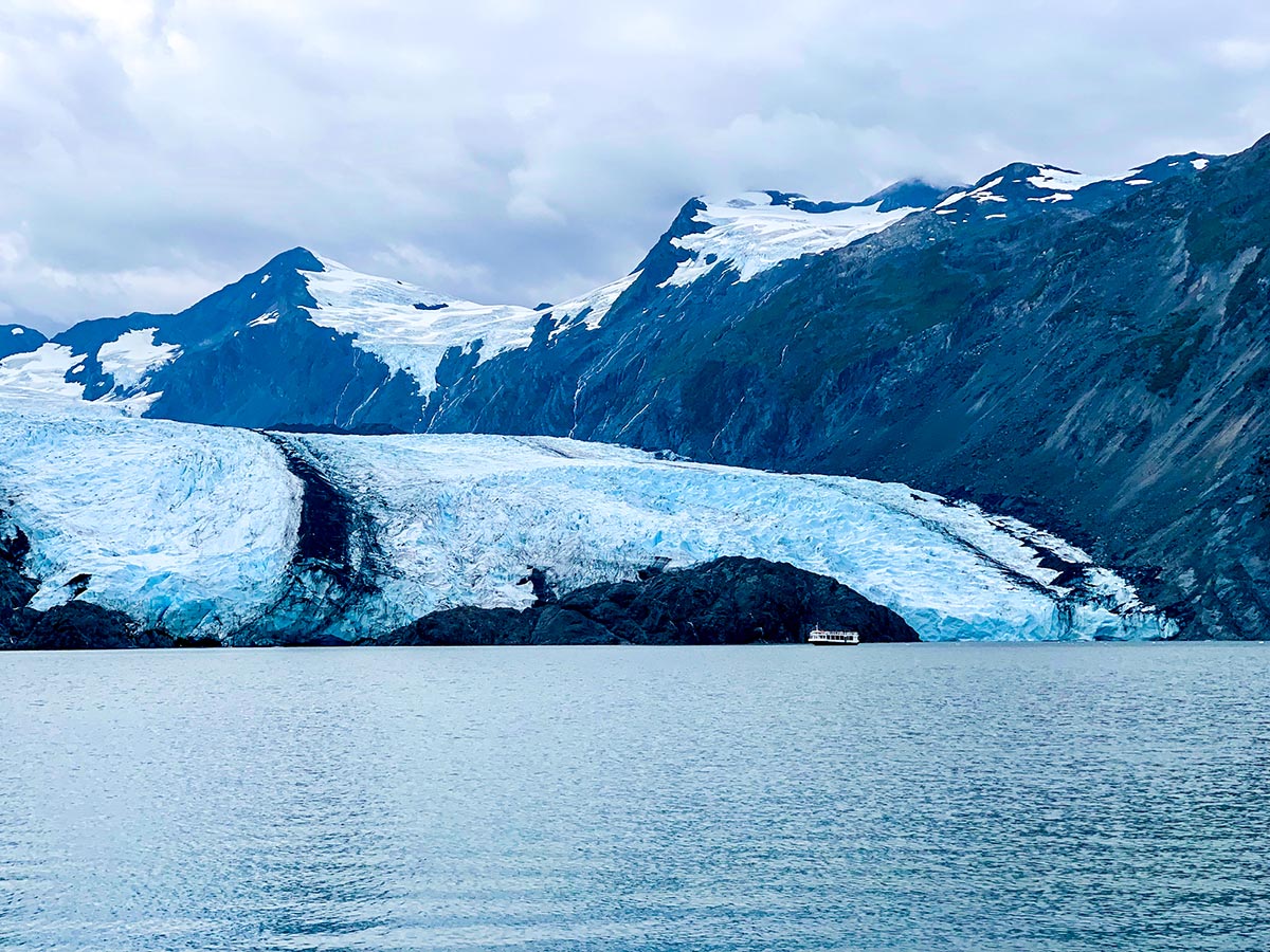 Views of Portage Glacier from the Portage Pass and Lake Trail in Alaska