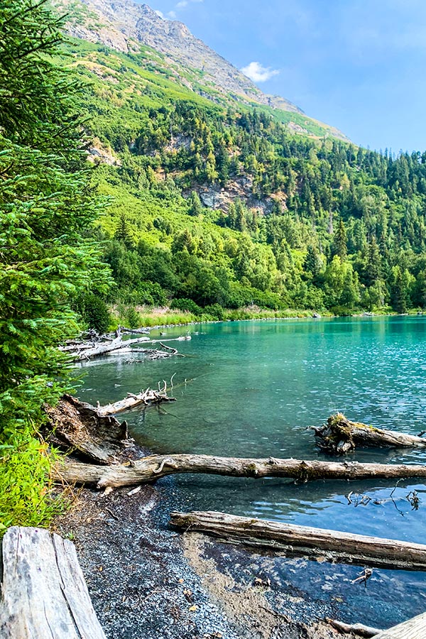 Beautiful Ptarmigan Lake on Ptarmigan Creek Trail in Kenai