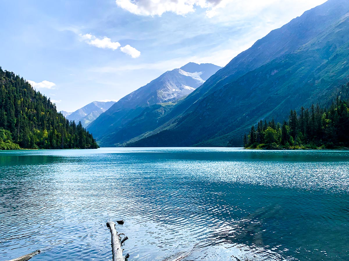 Ptarmigan Lake views on a hike in Kenai Peninsula Alaska