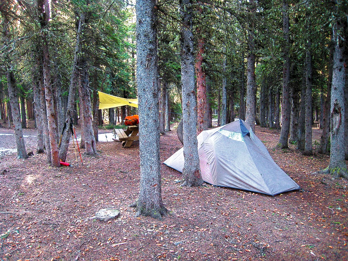 Night 2 campground on the Big Elbow Loop