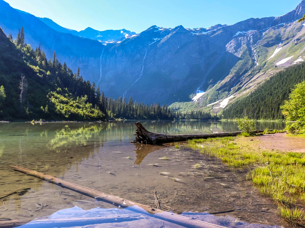 Crystal clear waters of Avalanche Lake