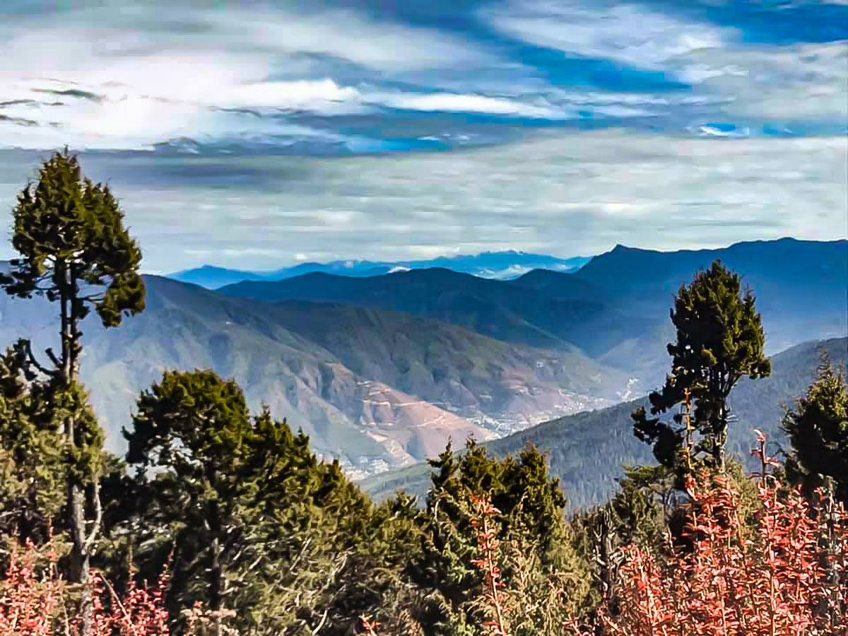 Mountain range from the path