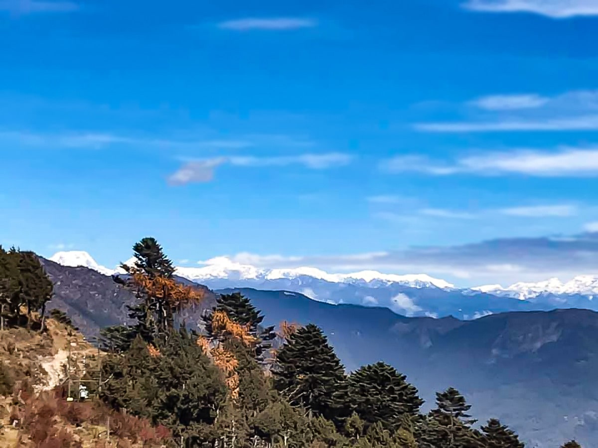 Mountain range looking toward Paro