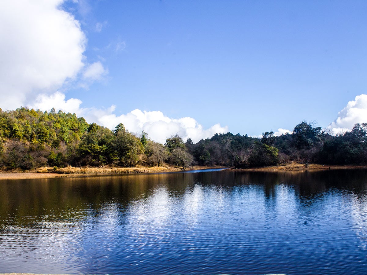The serene pond, Dhaap, located near to Chisapani on the way to Nagarkot