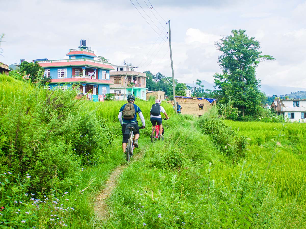 Riding some singletracks in the outskirts of Kirtipur
