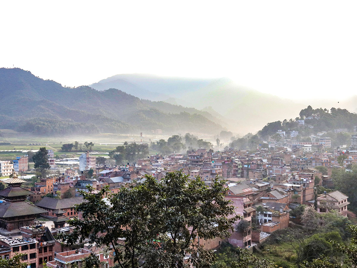 View of the town of Panauti