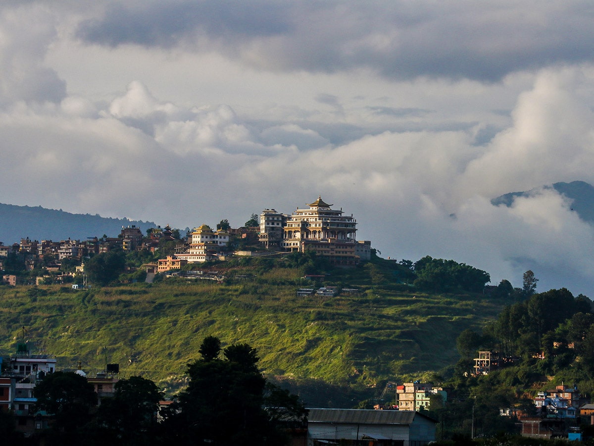 View of the Chobhar Gumba from Khokana village