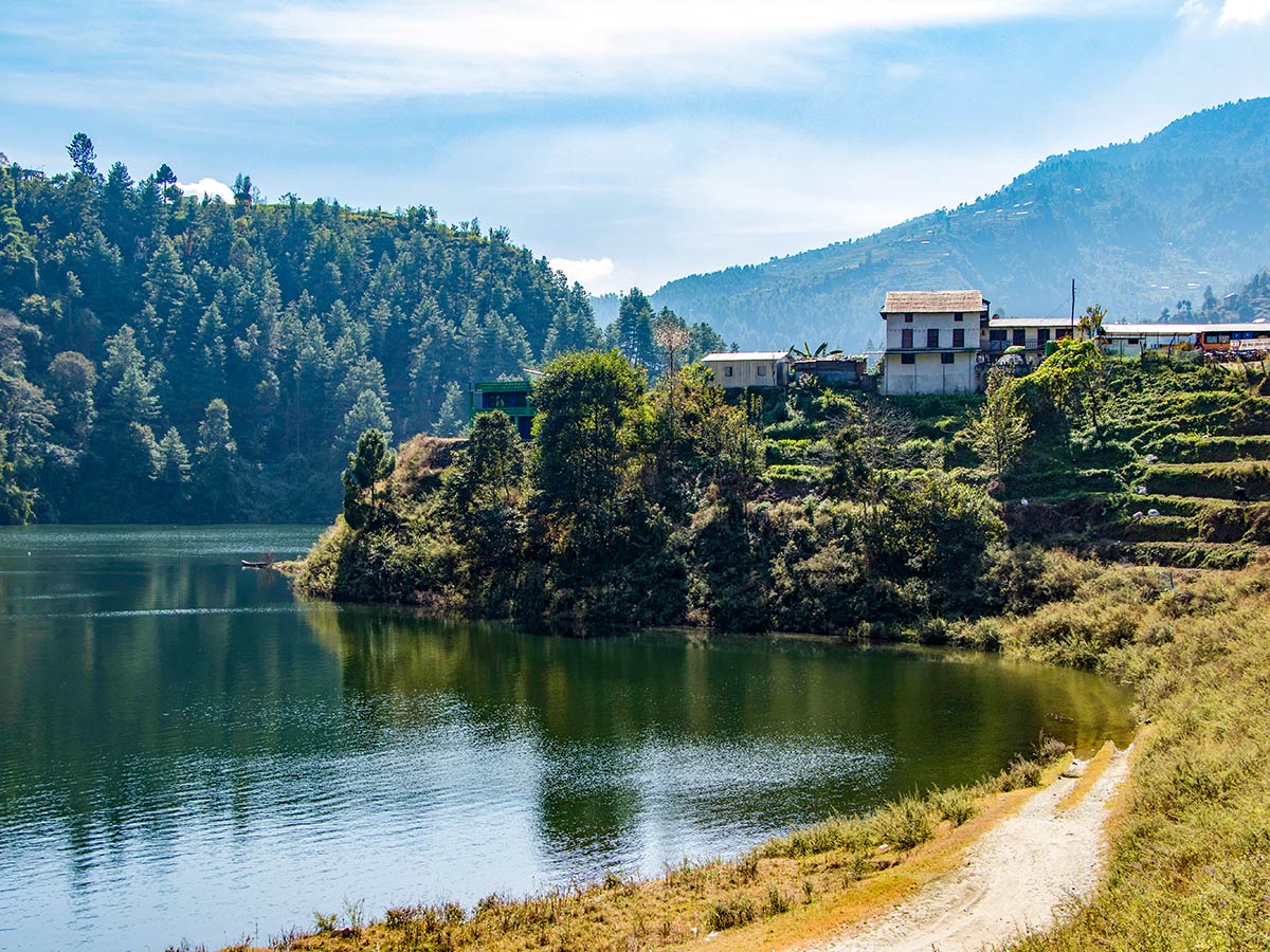 The serene Indrasarowar lake in Markhu