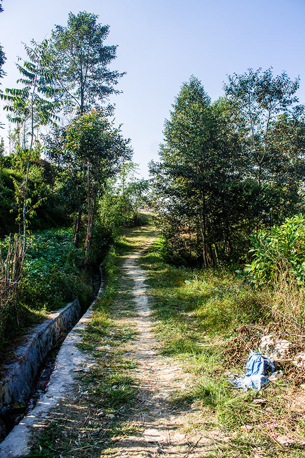 The single trail just before reaching Tokha