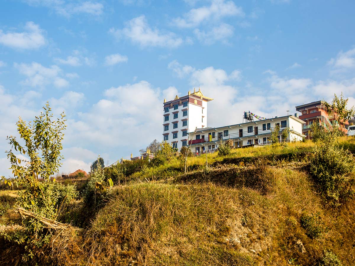 A Buddhist monastery seen on the uphill to Nagarkot View Tower
