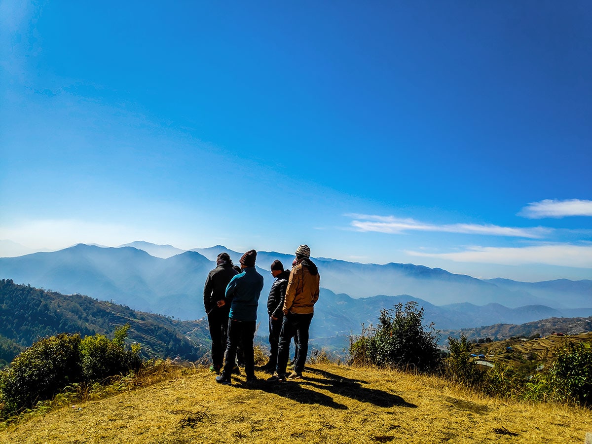 Visitors enjoying the magnificient landscape as seen from Kakani