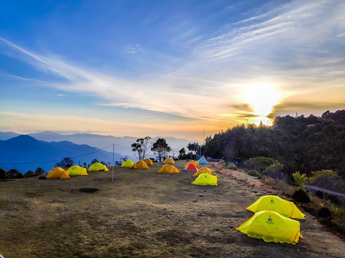 Tented camps set up for accommodation in the grounds of International Scout Centre in Kakani