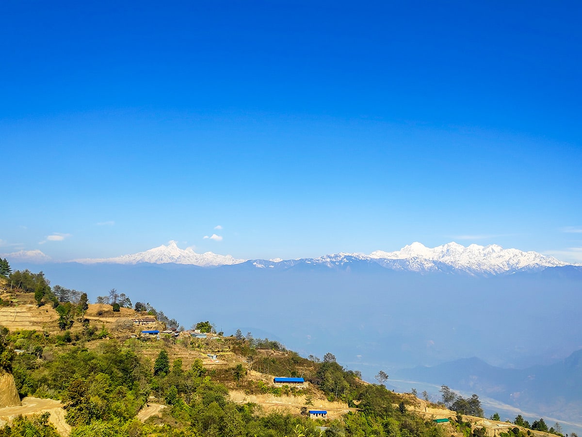 Clear view of the mountains as seen from Kakani