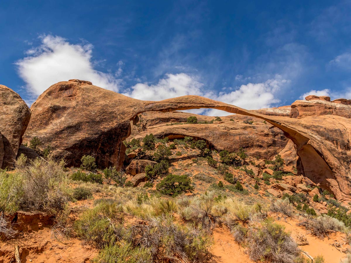 Natural rock arches along Devils Garden loop in Arches NP