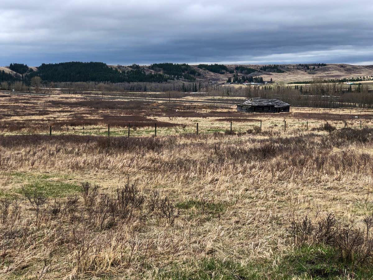 Abandoned structure seen along Glenbow Ranche walking paths near Calgary Alberta