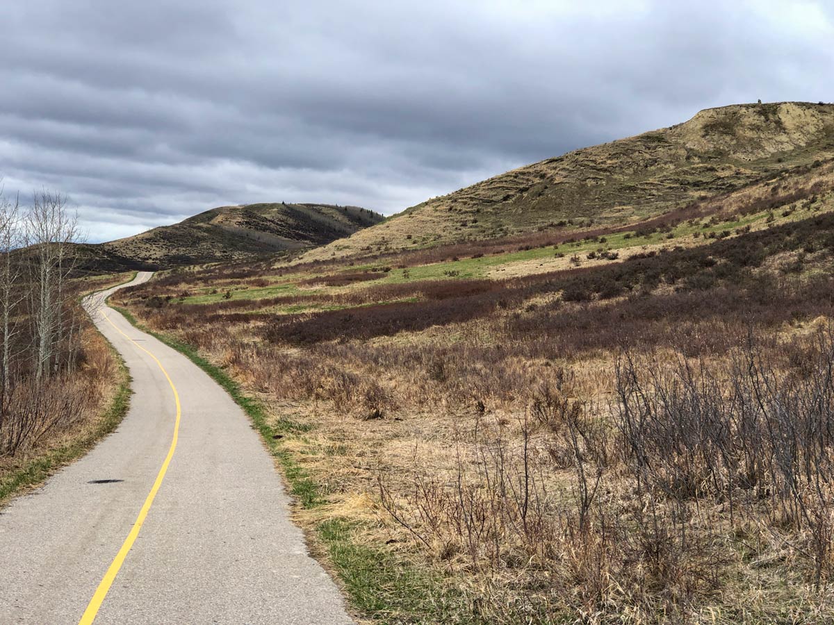 Paths through Glenbow Ranche near Calgary Alberta for walking and biking around the city